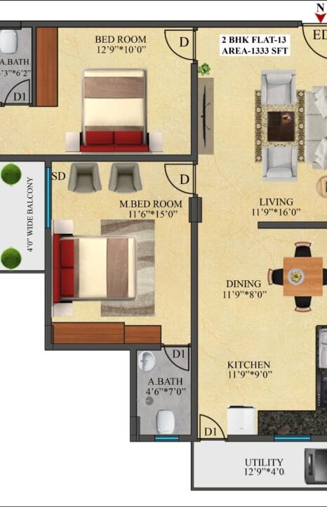 13-2 2BHK