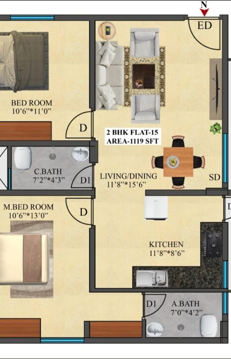 15-1 3BHK